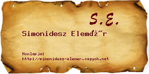Simonidesz Elemér névjegykártya