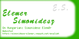 elemer simonidesz business card